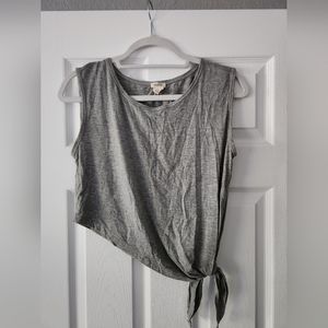 Crop top tank top with side tie